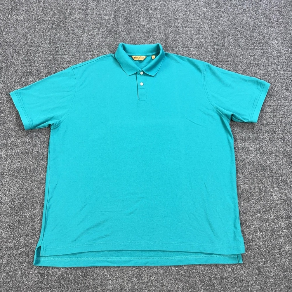 Roundtree & Yorke Gold Label Polo Shirt Mens XL Blue 100% Cotton Knit Casual